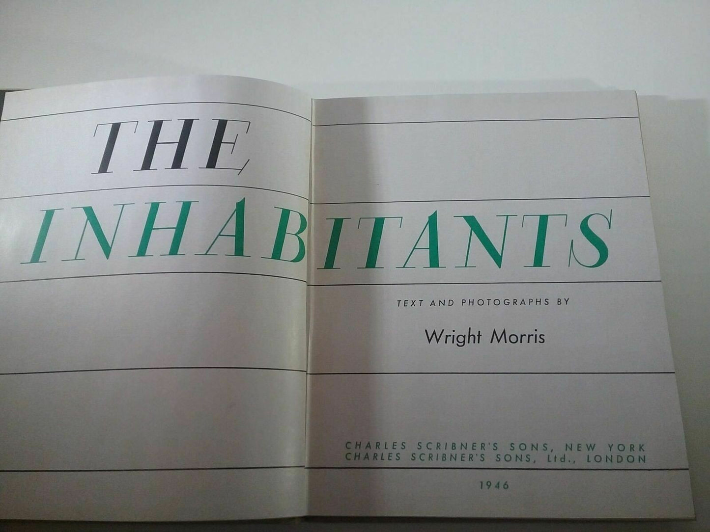 The Inhabitants by Wright Morris, 1946 First Edition Photography