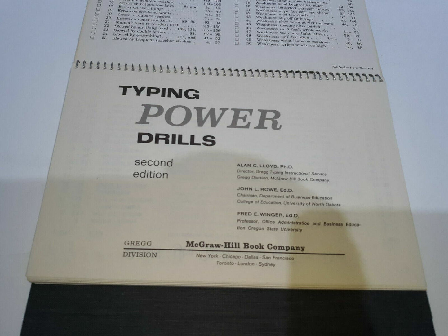 Typing Power Drills 2 edition Spiral-bound – 1965 Rowe Lloyd Winger