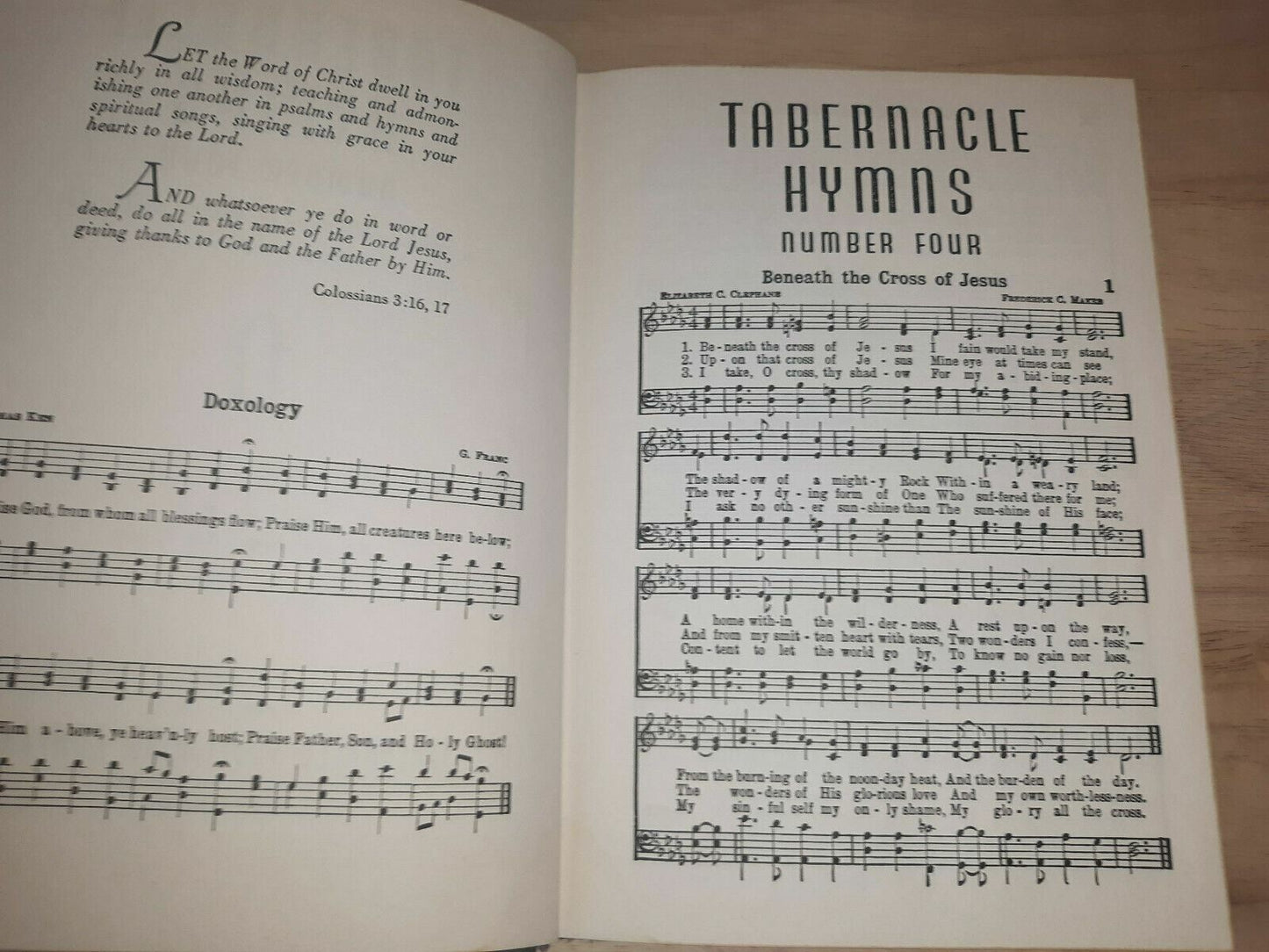 Vintage TABERNACLE HYMNS NUMBER FOUR Hardcover Hymn Book Printed in 1962