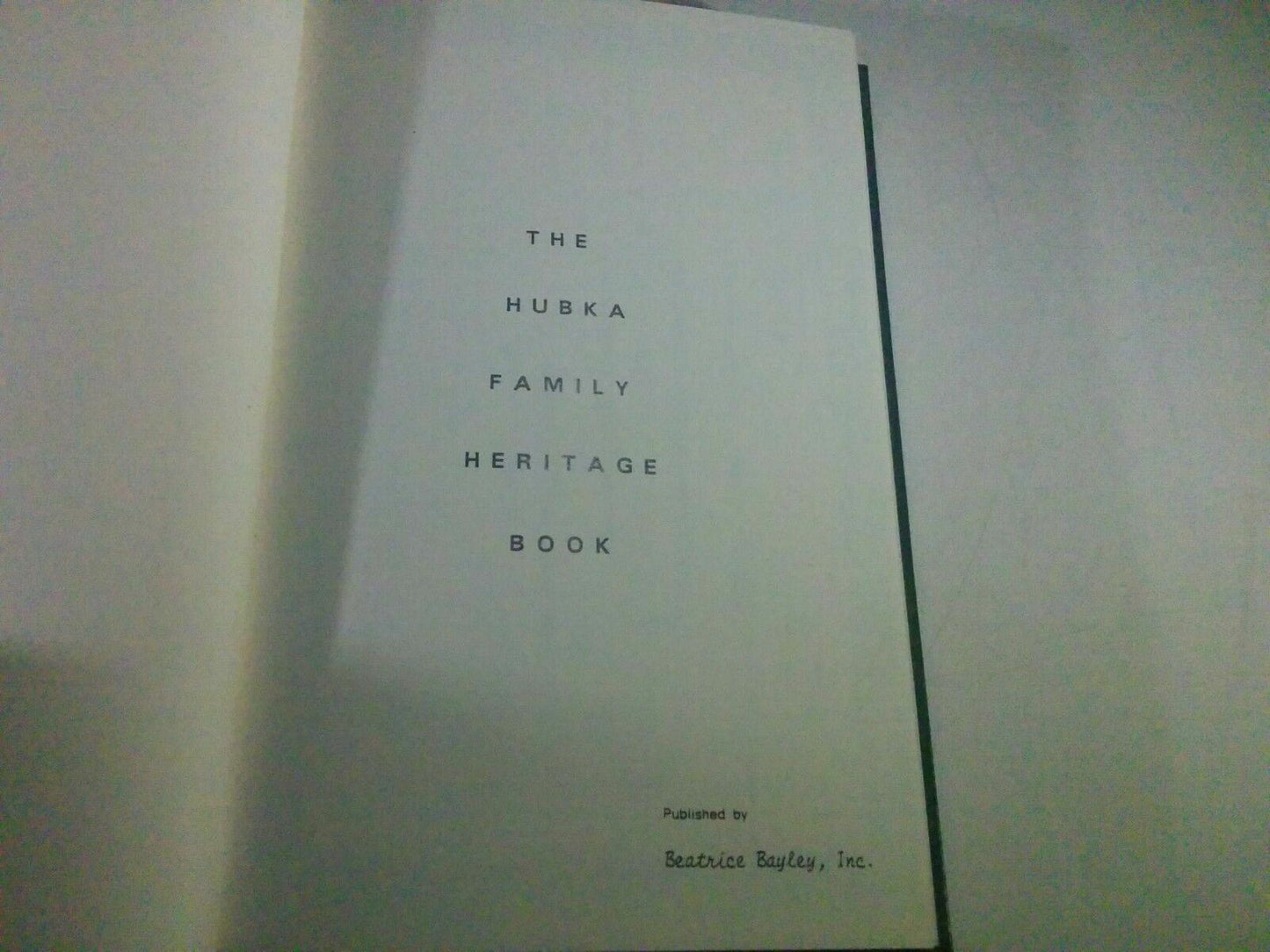 the hubka family heritage book beatrice bayley 1982