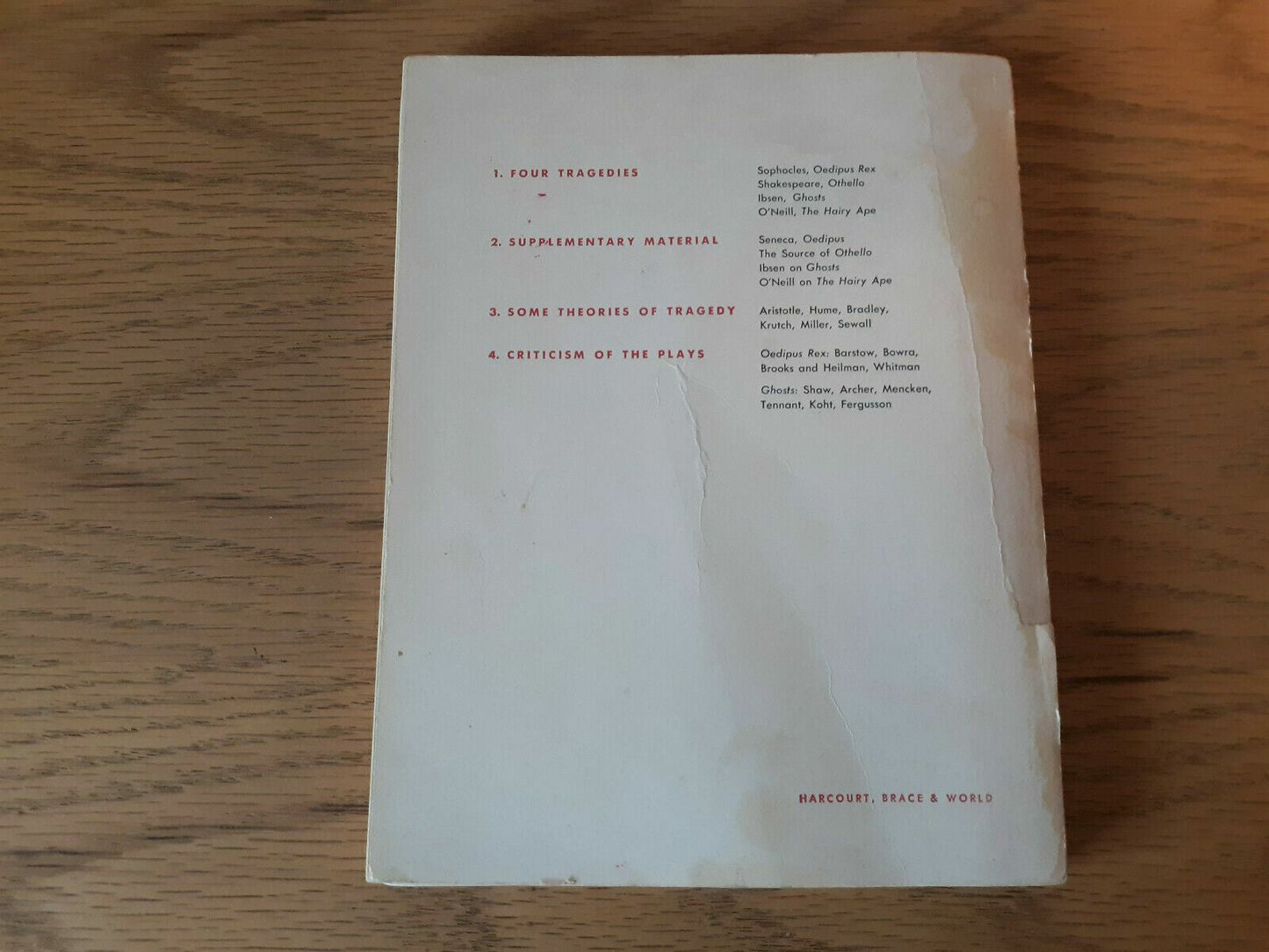 Tragedy Plays, Theory, and Criticism by Richard Levin 1960 Softcover