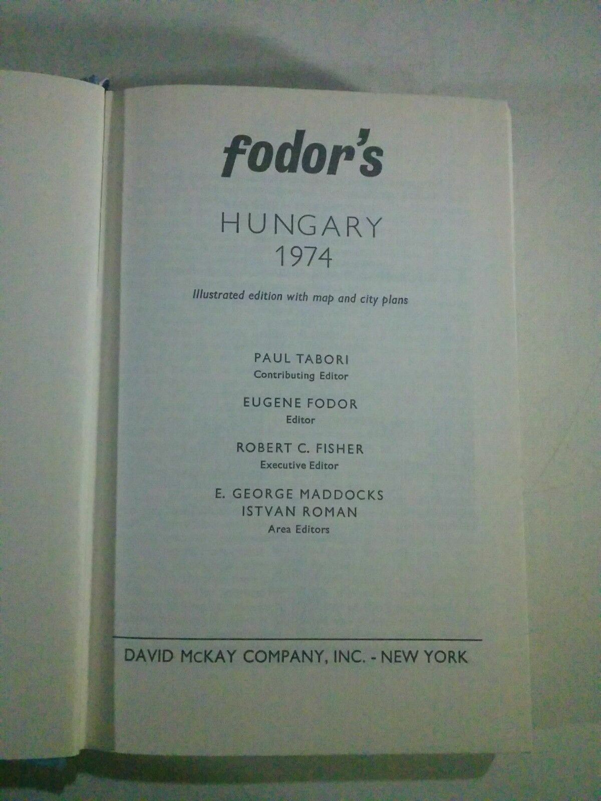 Vintage 1974 FODOR'S Hungary Guide Book