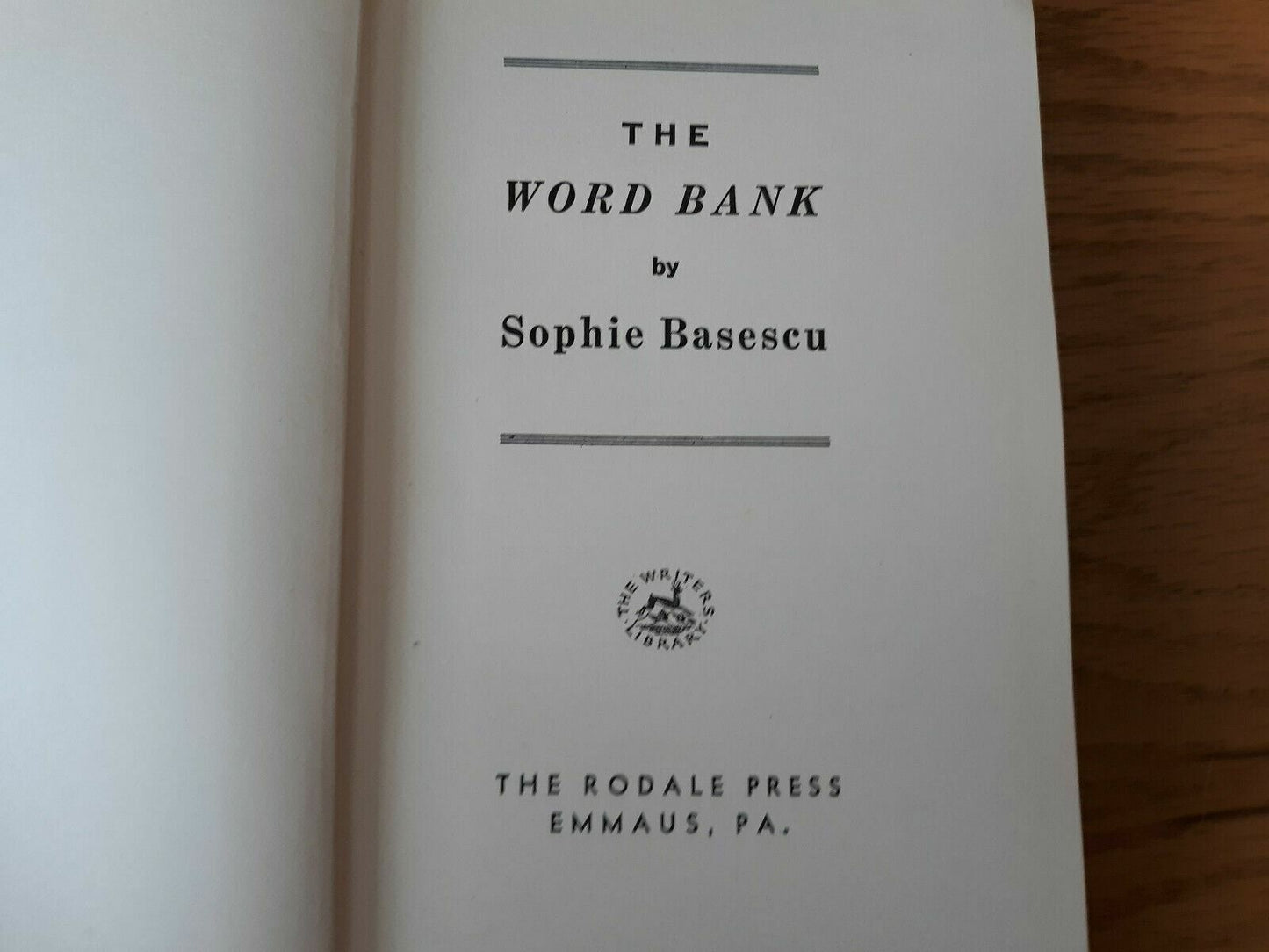 The Word Bank by Sophie Basescu 1951 The Rodale Press Hardcover