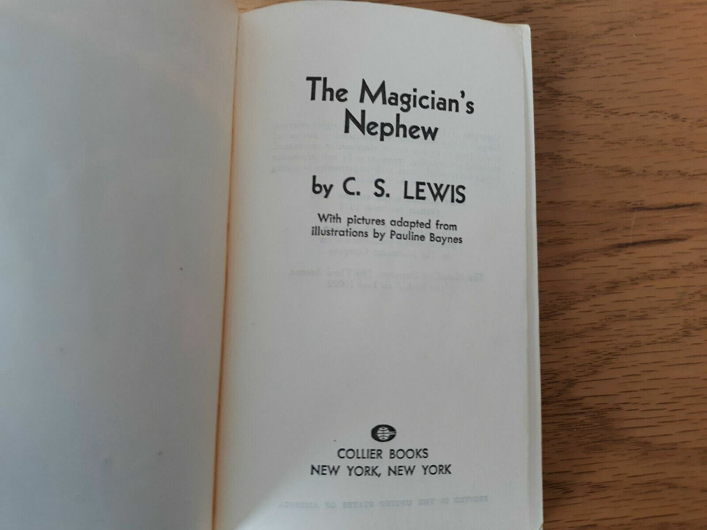 The Magician's Nephew C. S. Lewis 1971 Paperback Collier