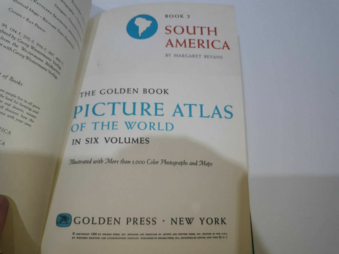 VTG South America The Golden Book Picture Atlas Of The World Book 2 1960