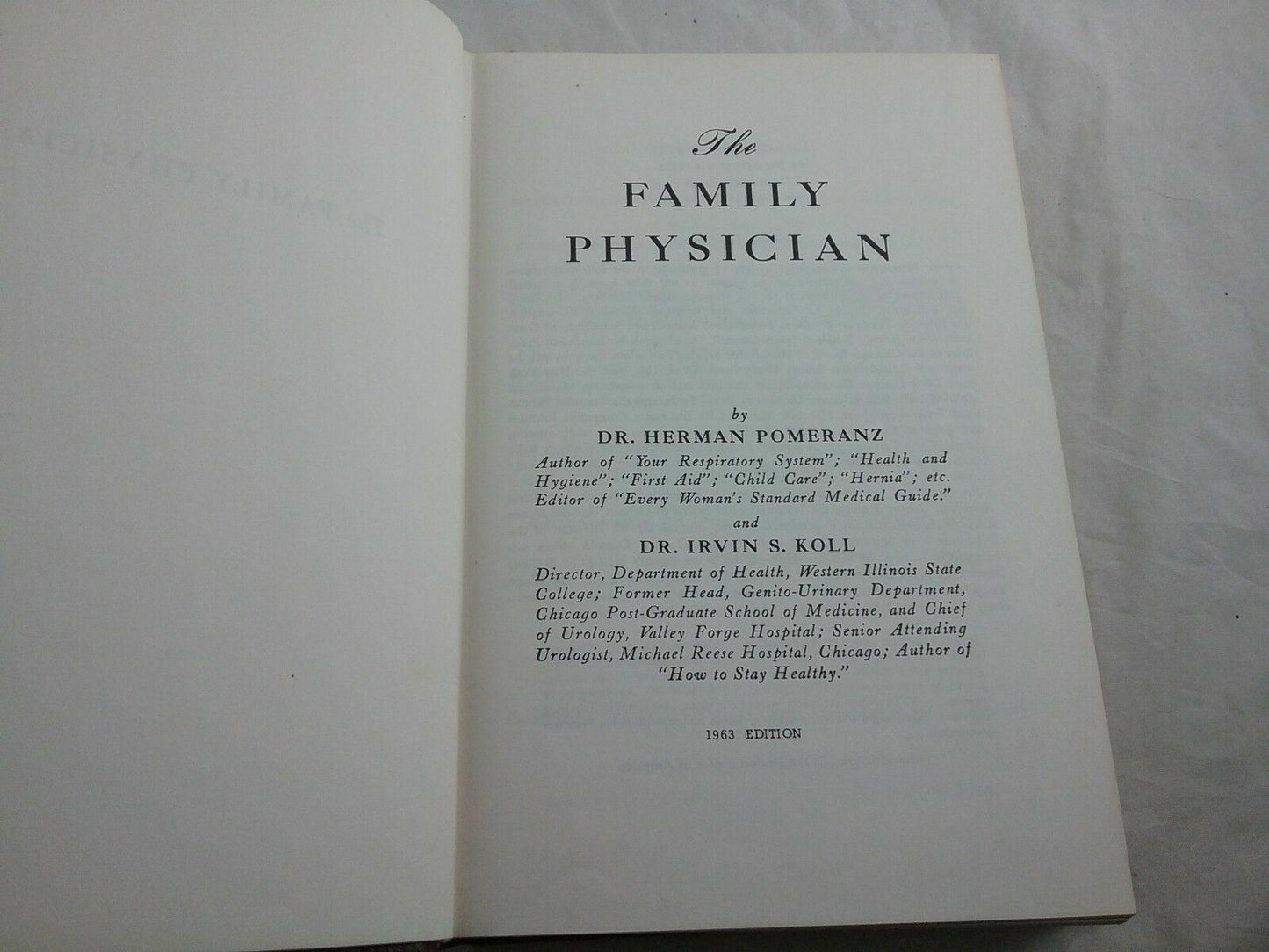 1963 THE FAMILY PHYSICIAN Dr Herman Pomeranz & Irvin Koll Health Hygiene Medical