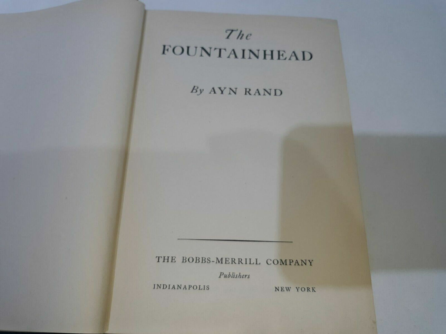 The Fountainhead By Ayn Rand Fifth (5th) Printing 1943