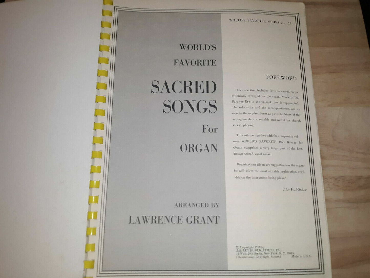 World's Favorite Sacred Music For All Organs #55 Arranged by Lawrence Grant