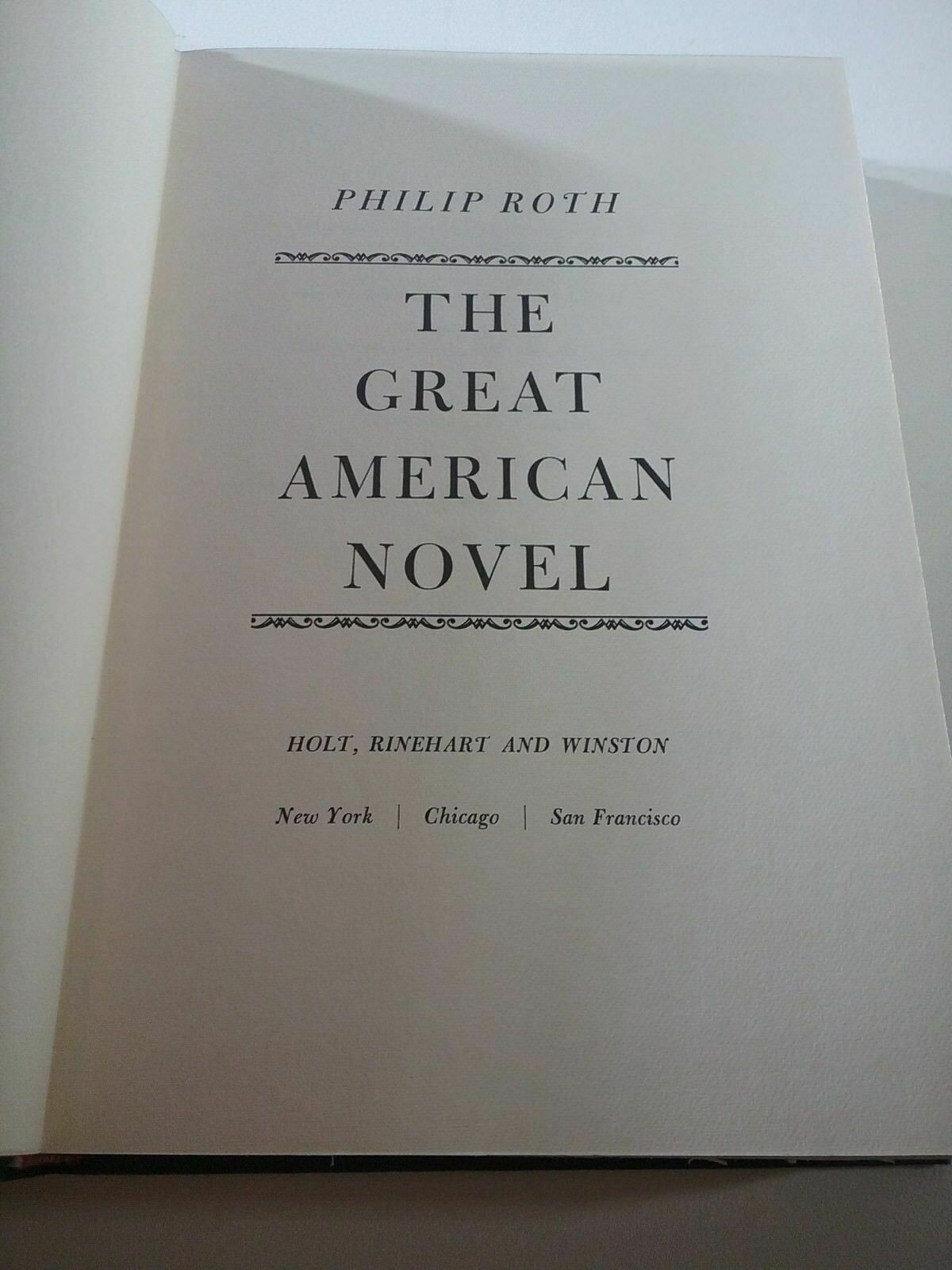 THE GREAT AMERICAN NOVEL By Philip Roth, 1st Edition (1973, Hardcover)