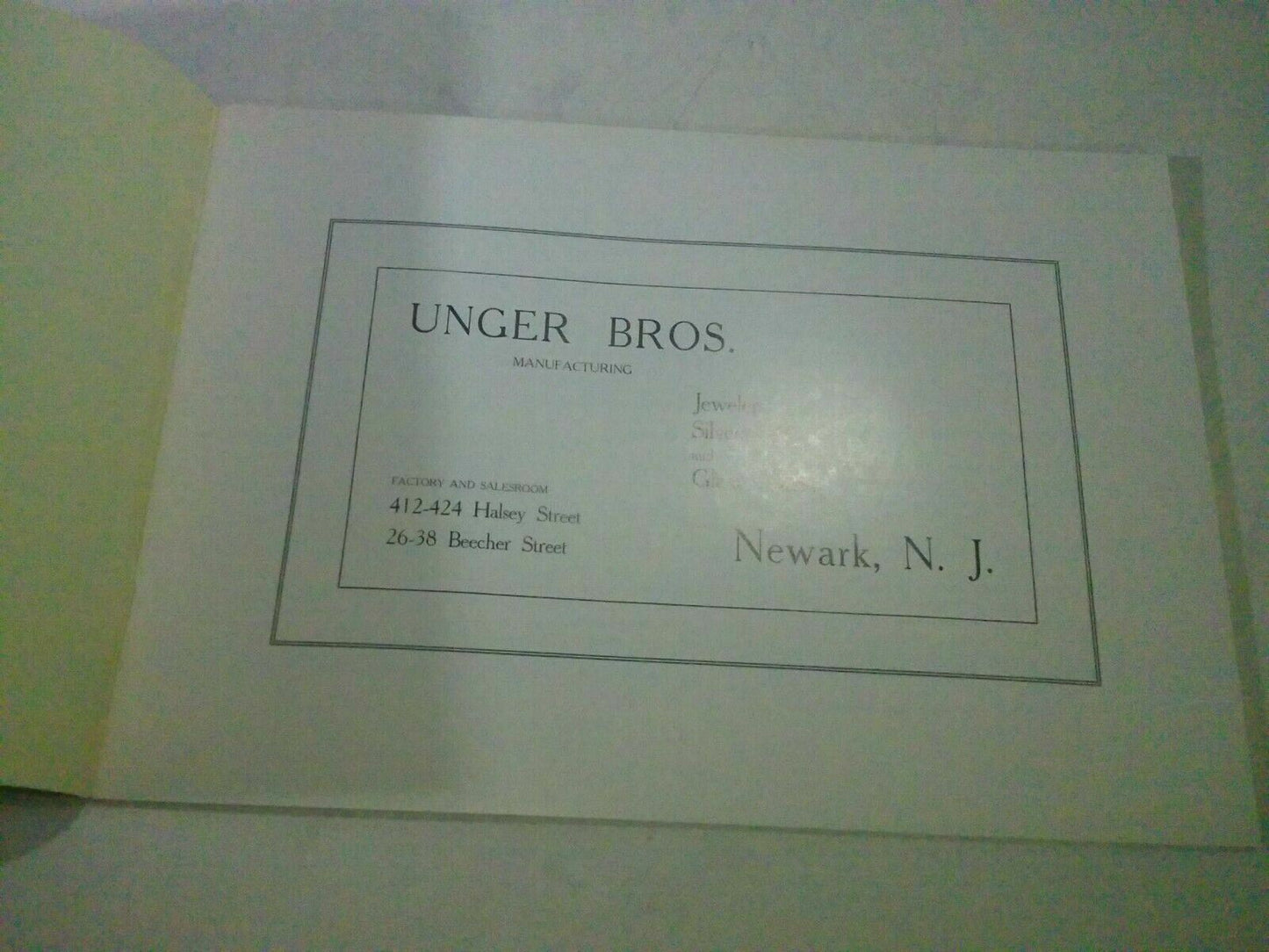 Unger Bros Newark, N.J. American Cut Glass Association 1906 Reprint Catalogue (1