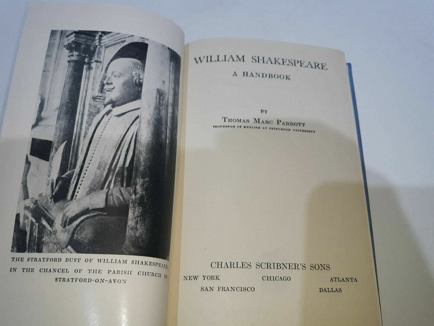 William Shakespeare A Handbook By Thomas Marc Parrott 1934 Hardcover