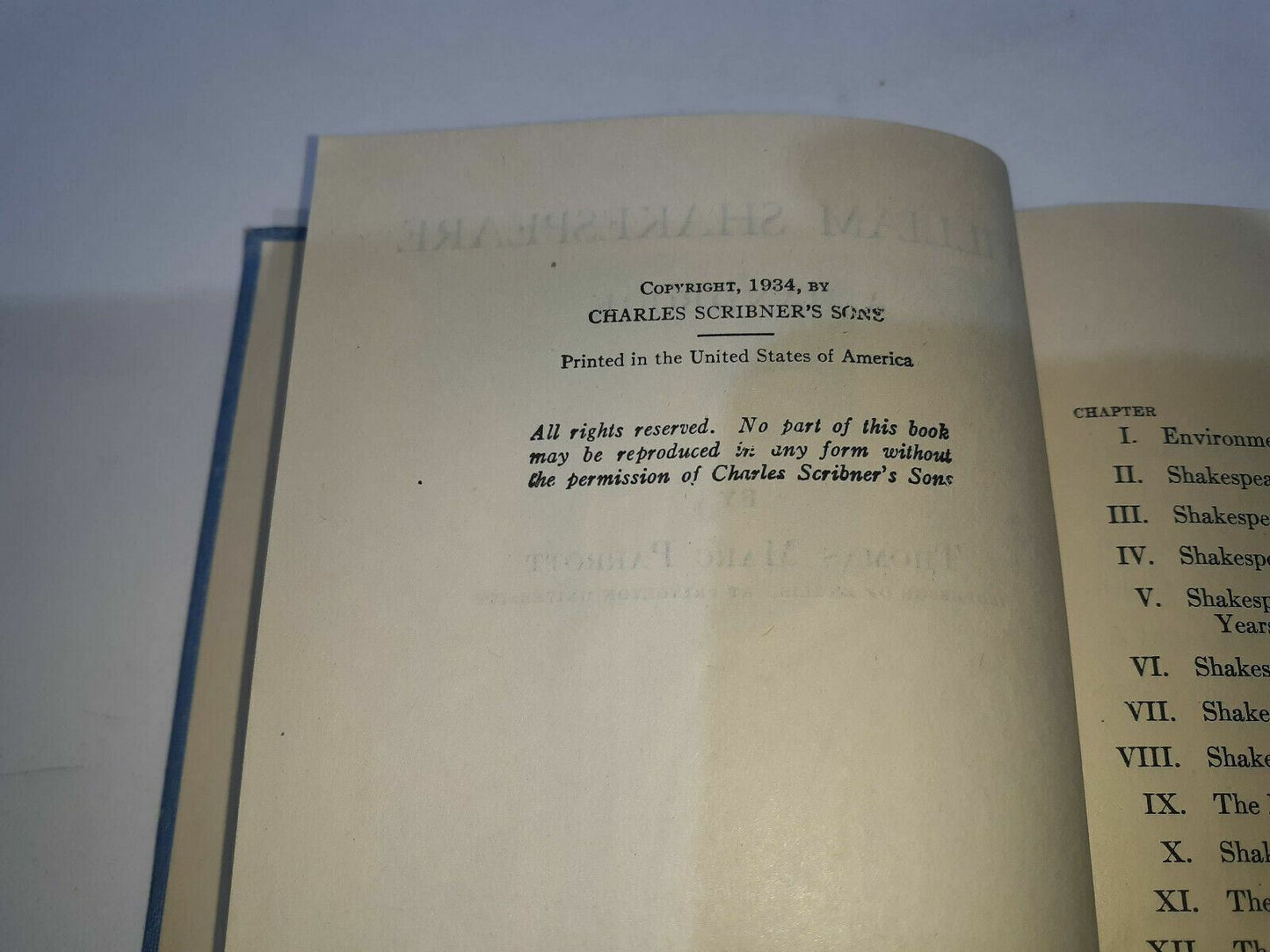 William Shakespeare A Handbook By Thomas Marc Parrott 1934 Hardcover