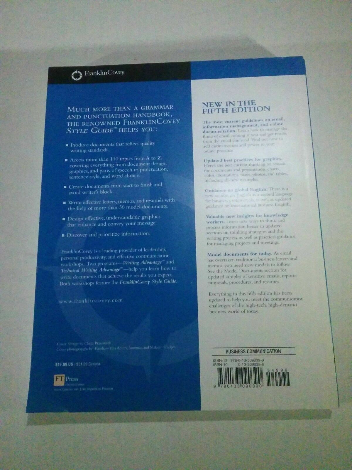 Style Guide : For Business and Technical Communication by Franklin Covey 5th Edi