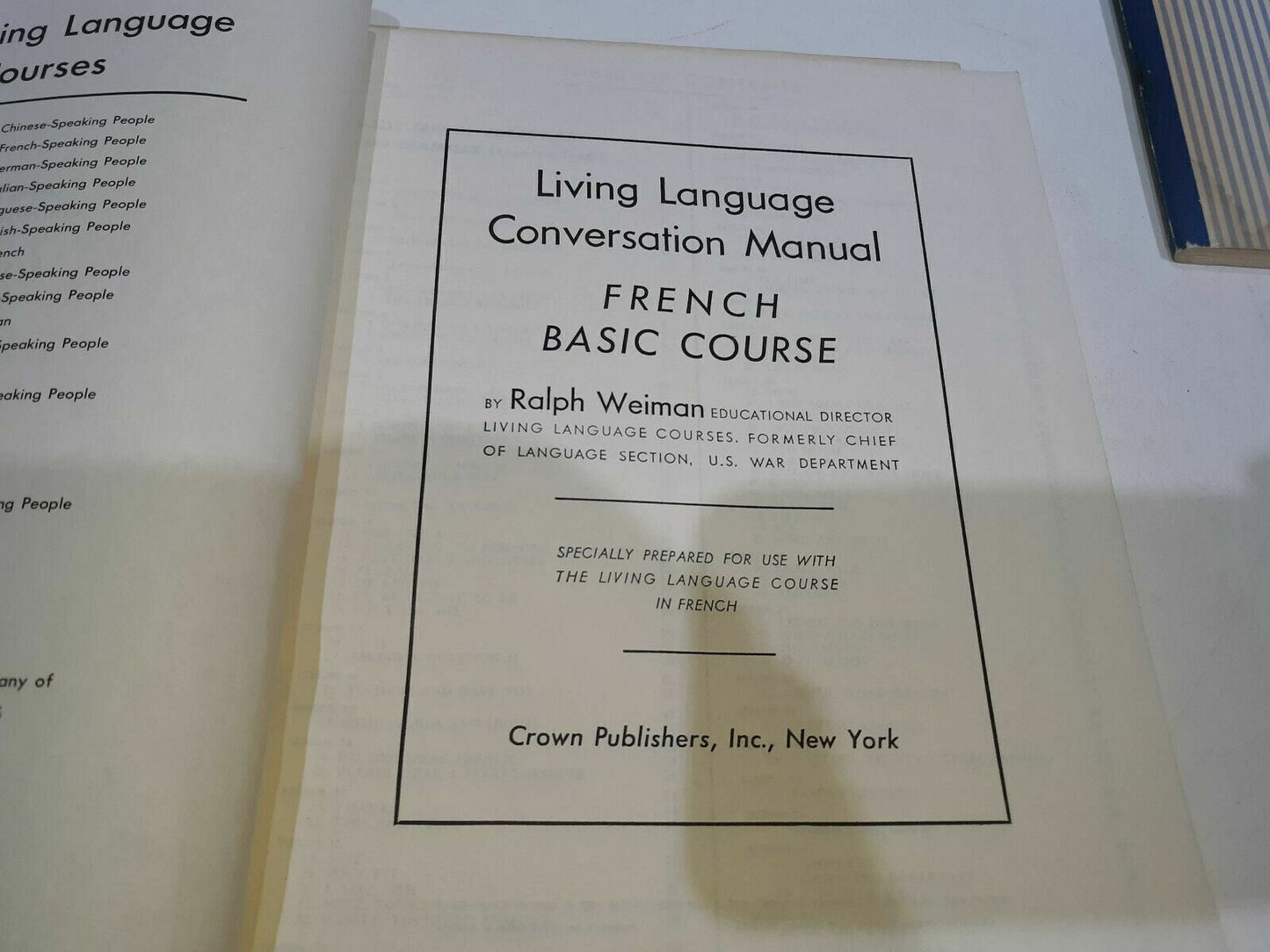 The Living Language Course French English Conversation Manual Common Dictionary