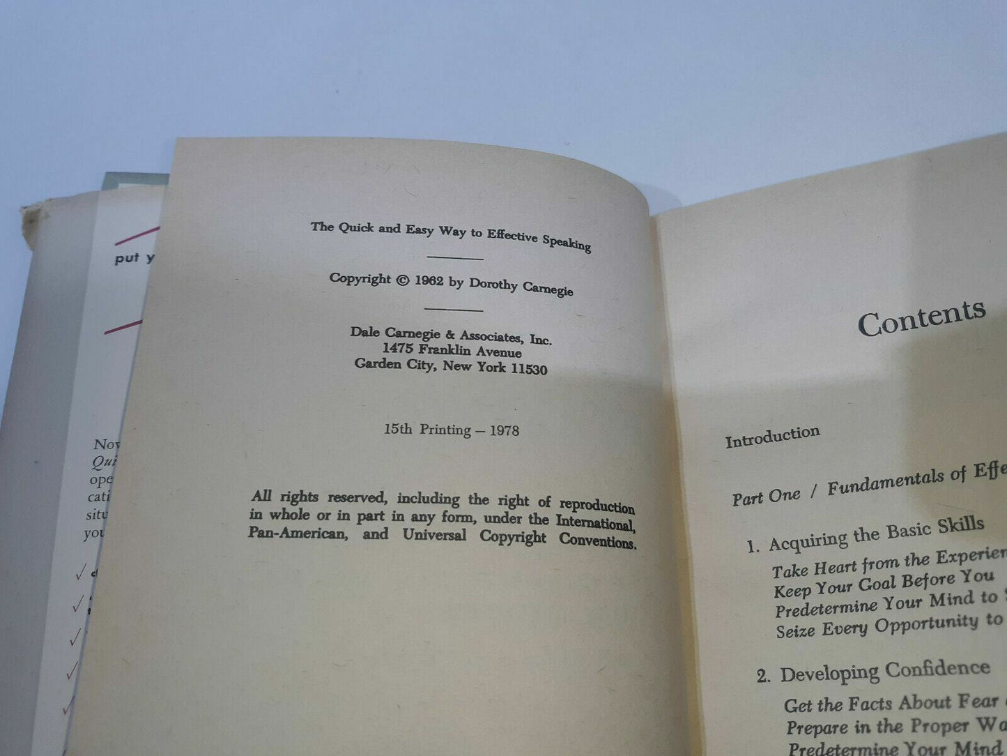 The Quick and Easy Way to Effective Speaking A Revision by Dorothy Carnegie 1962