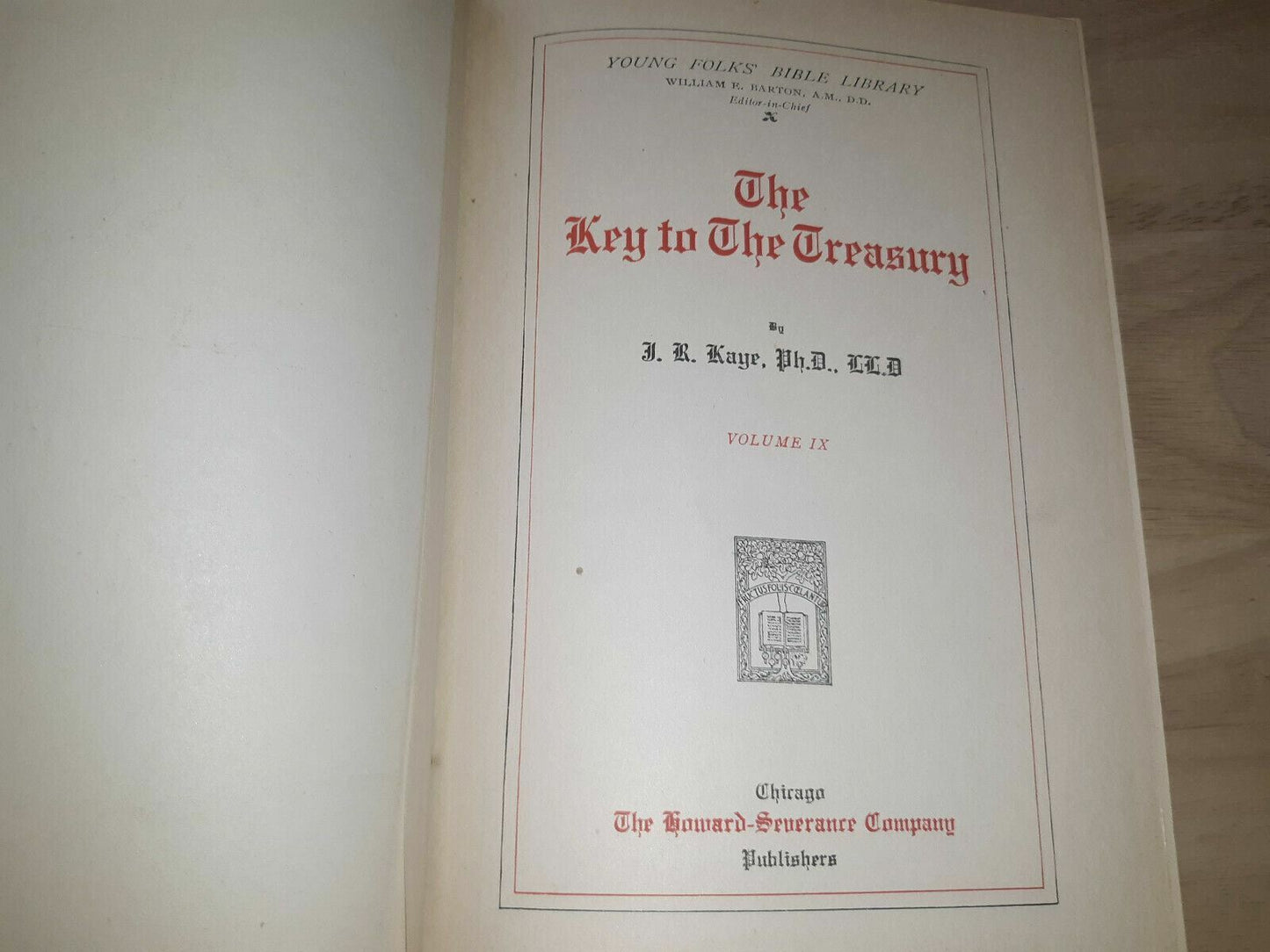 The Key To The Treasury 1926 Kaye Vol IX Howard-Severance Company