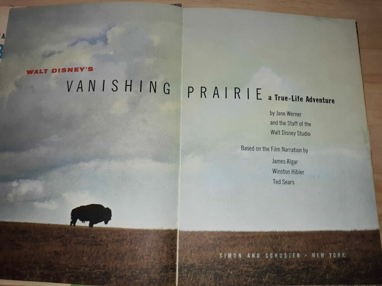 Vintage book WALT DISNEY "Vanishing Prairie A True Life Adventure" 1955