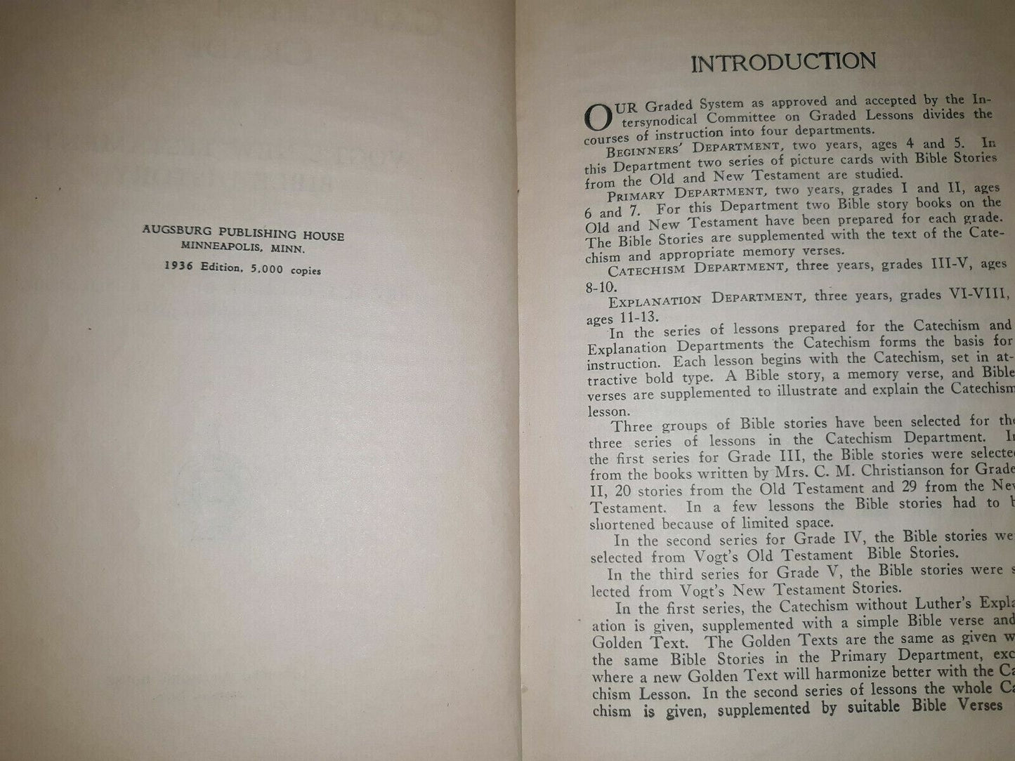 Vintage Book Hard Cover 1936 Catechism Part III Grade 5 Graded Lessons System