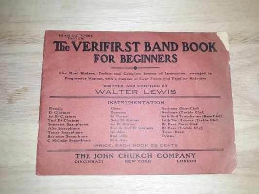 The Verifirst Band Book by Walter Lewis 1907