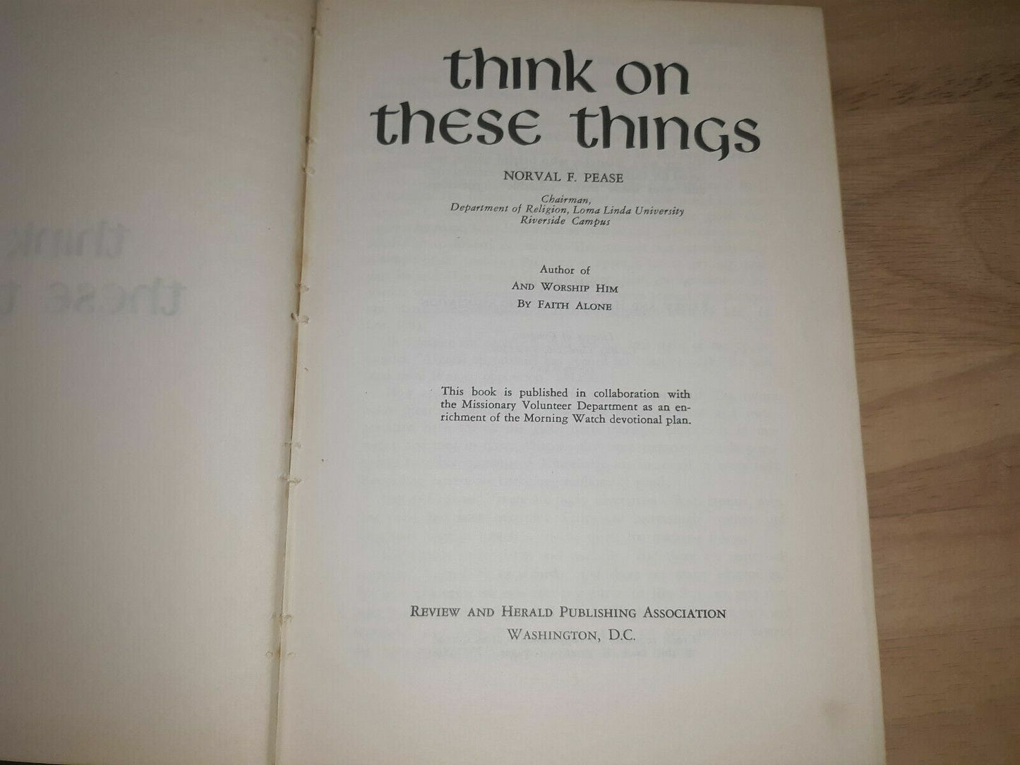 Think on These Things by Norval Pease 1969