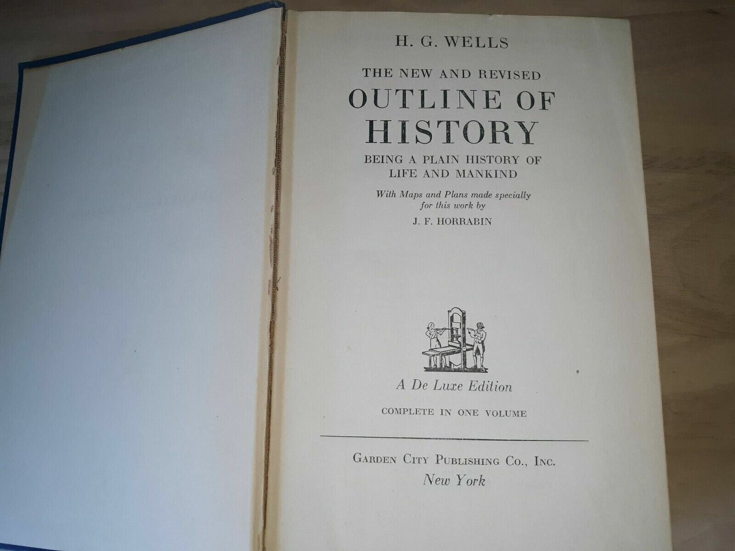 The Outline of History by H.G. Wells 1931 Deluxe Garden City One-Volume