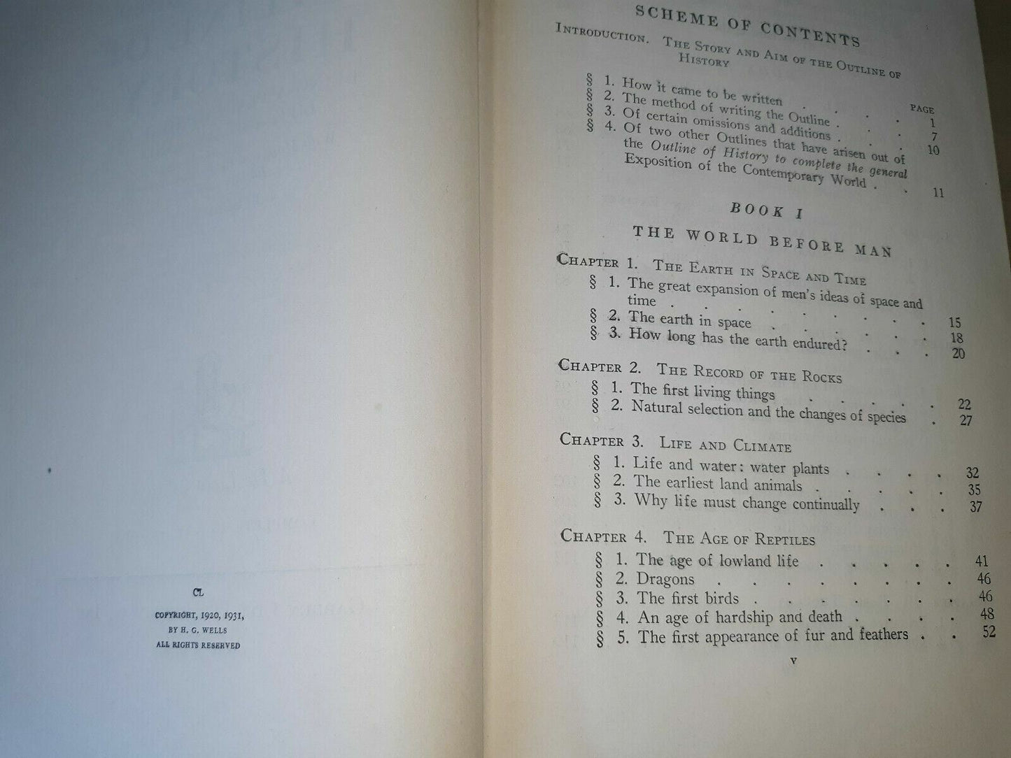 The Outline of History by H.G. Wells 1931 Deluxe Garden City One-Volume