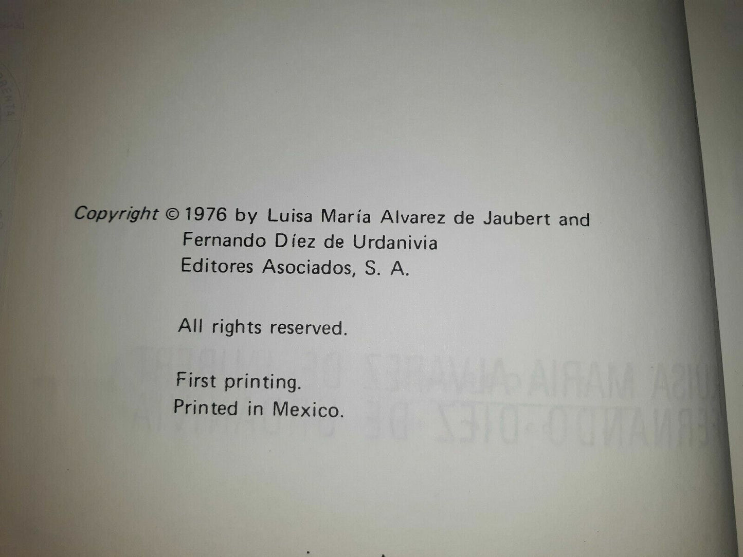 The Spanish Game 1976 Luisa Ma Alvarez De Jaubert 1st Printing