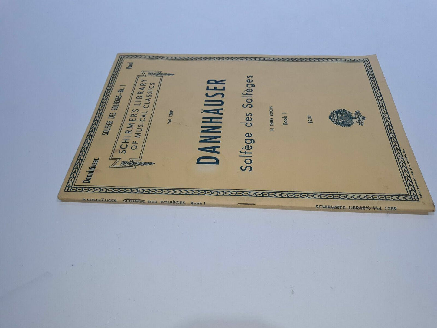 Dannhauser: Solfege des Solfeges - Schirmer's Library Book 1 - vol 1289