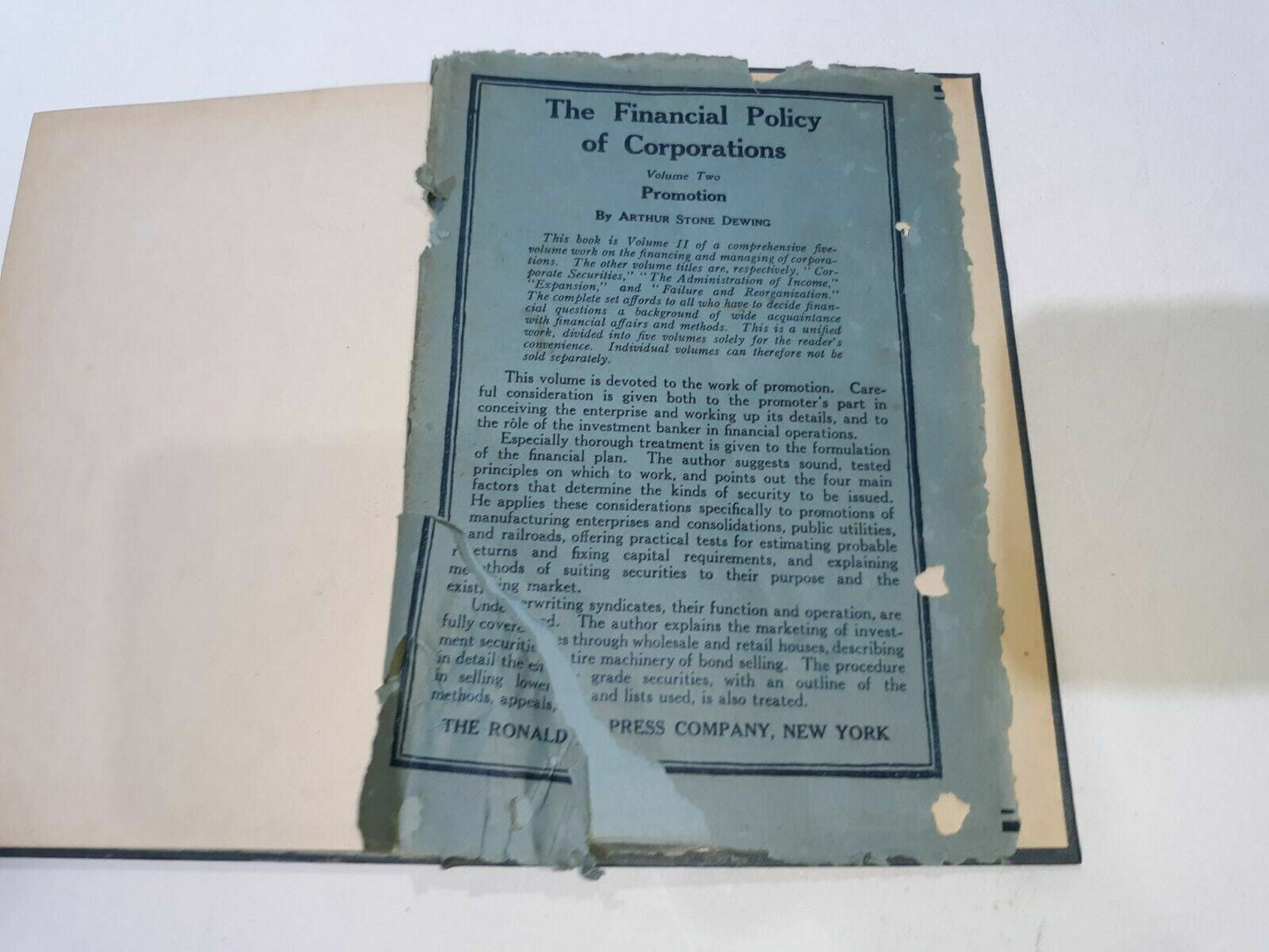 The Financial Policy of Corporations by Arthur Stone Dewing Vol 2 1921