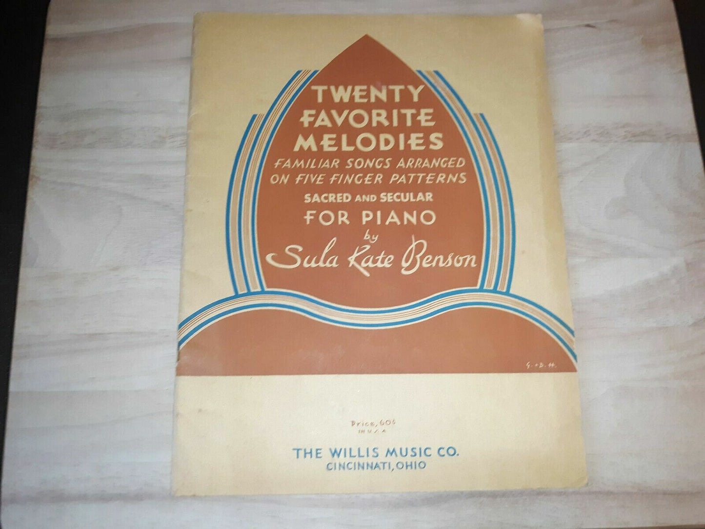 Twenty Favorite Melodies for Piano by Sula Kate Benson Vintage 1946 Song Book