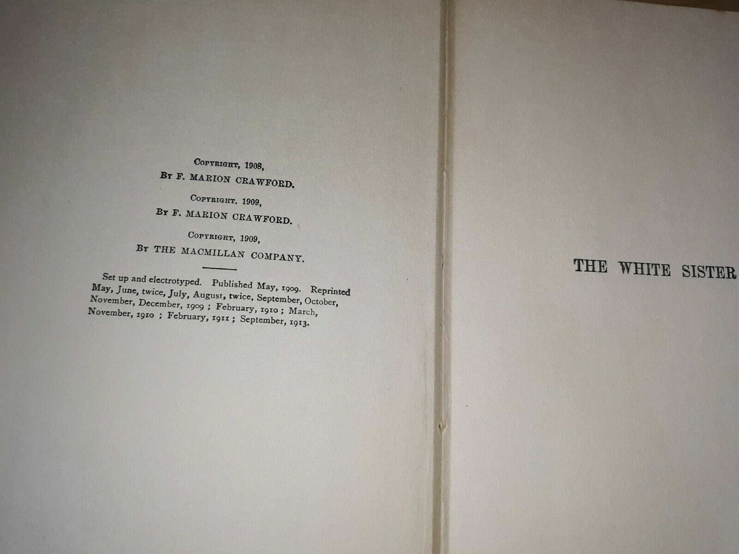 The White Sister F. Marion Crawford 1913 A. L. Burt Company