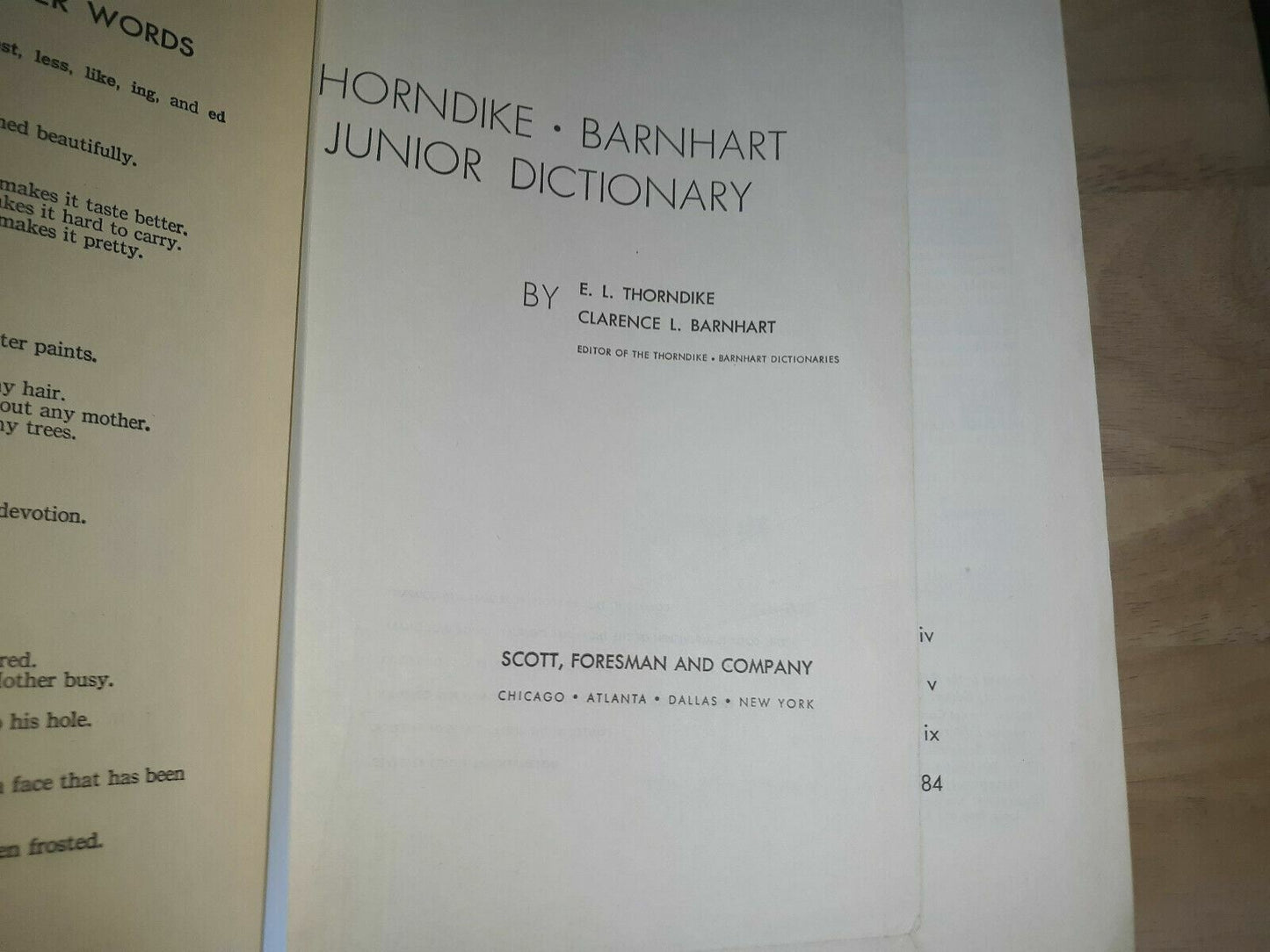 Thorndike Barnhart Junior Dictionary Children's Reference Illustrations 1952