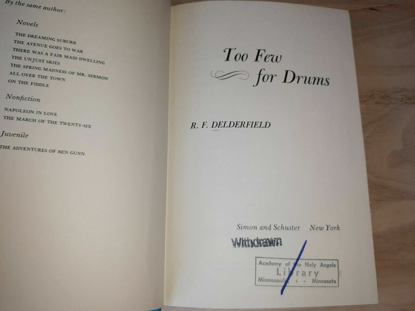 Too Few for Drums (R. F. Delderfield - 1964) 1st U.S. Printing