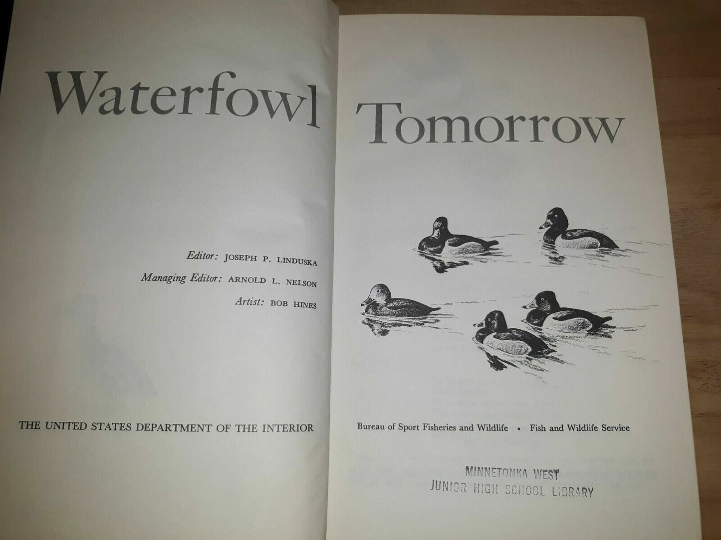 Waterfowl Tomorrow, Linduska, hardcover, Dept of Interiors, 1964