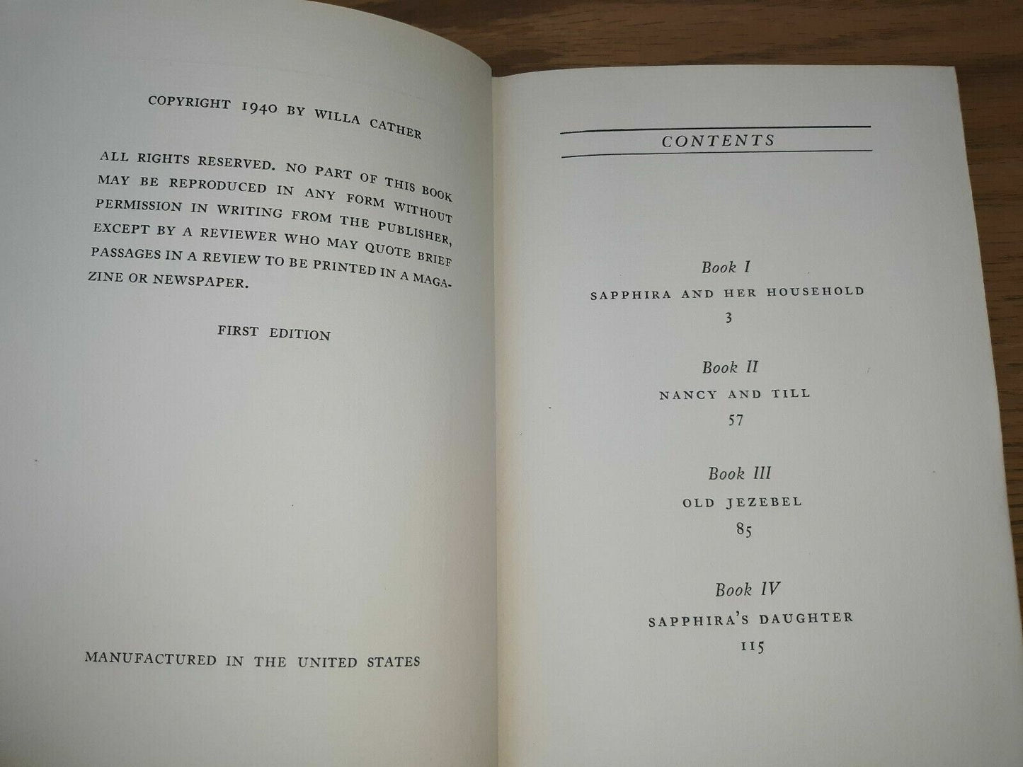 Willa Cather, Sapphira And The Slave Girl, Stated lst Edition in DJ, Knopf 1940