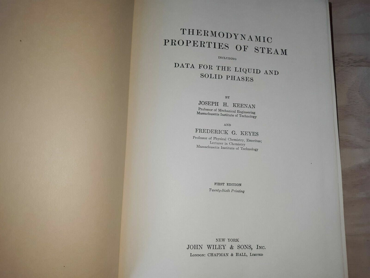 Vintage book Thermodynamic Properties of Steam 1954 w/foldout map mollier chart