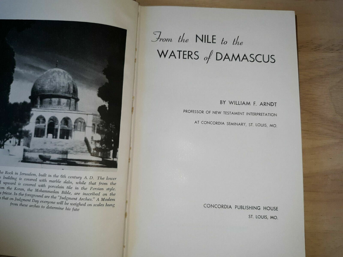 Vintage "From the Nile to the Waters of Damascus"~William F. Arndt HC Book 1949