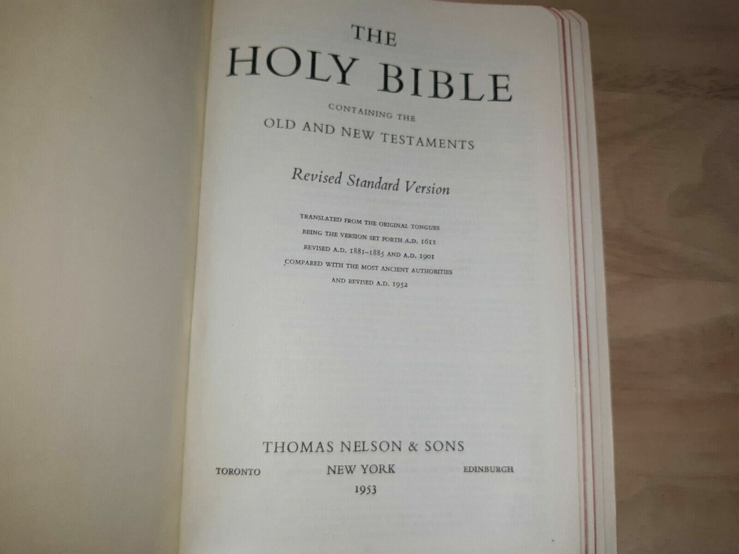 The Holy Bible Revised Standard Version 2803 Thomas Nelson and Sons 1953 in Box