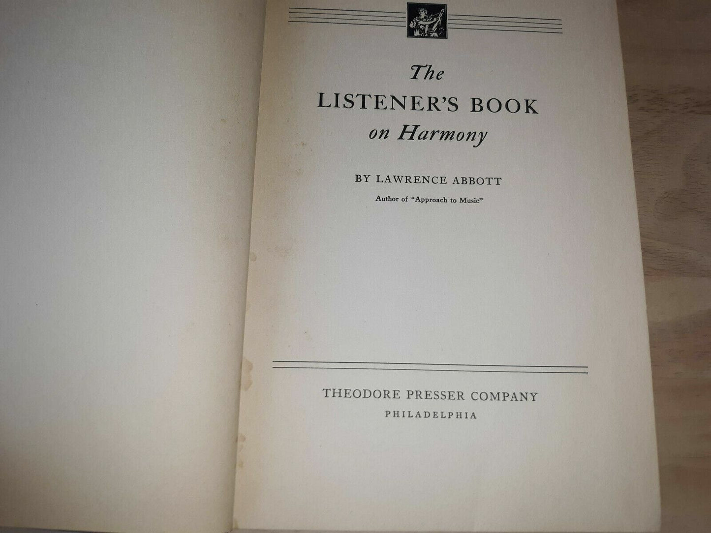 The Listener's Book on Harmony by Lawrence Abbott 1941