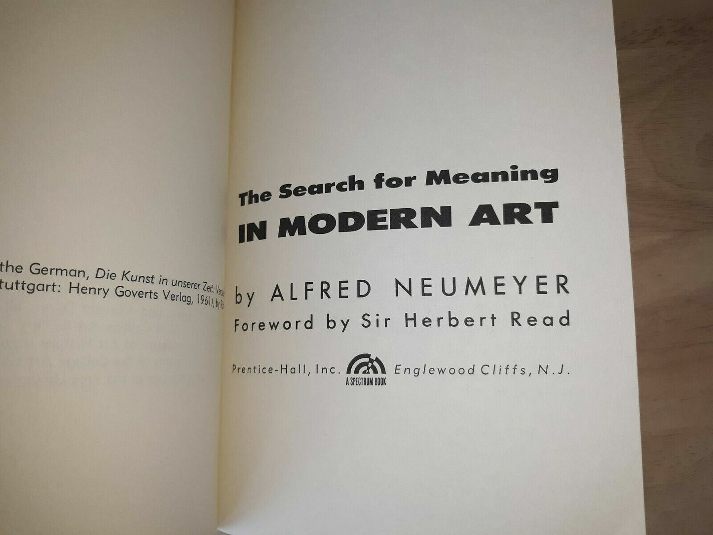 Alfred Neumeyer The Search For Meaning In Modern Art PB 1964