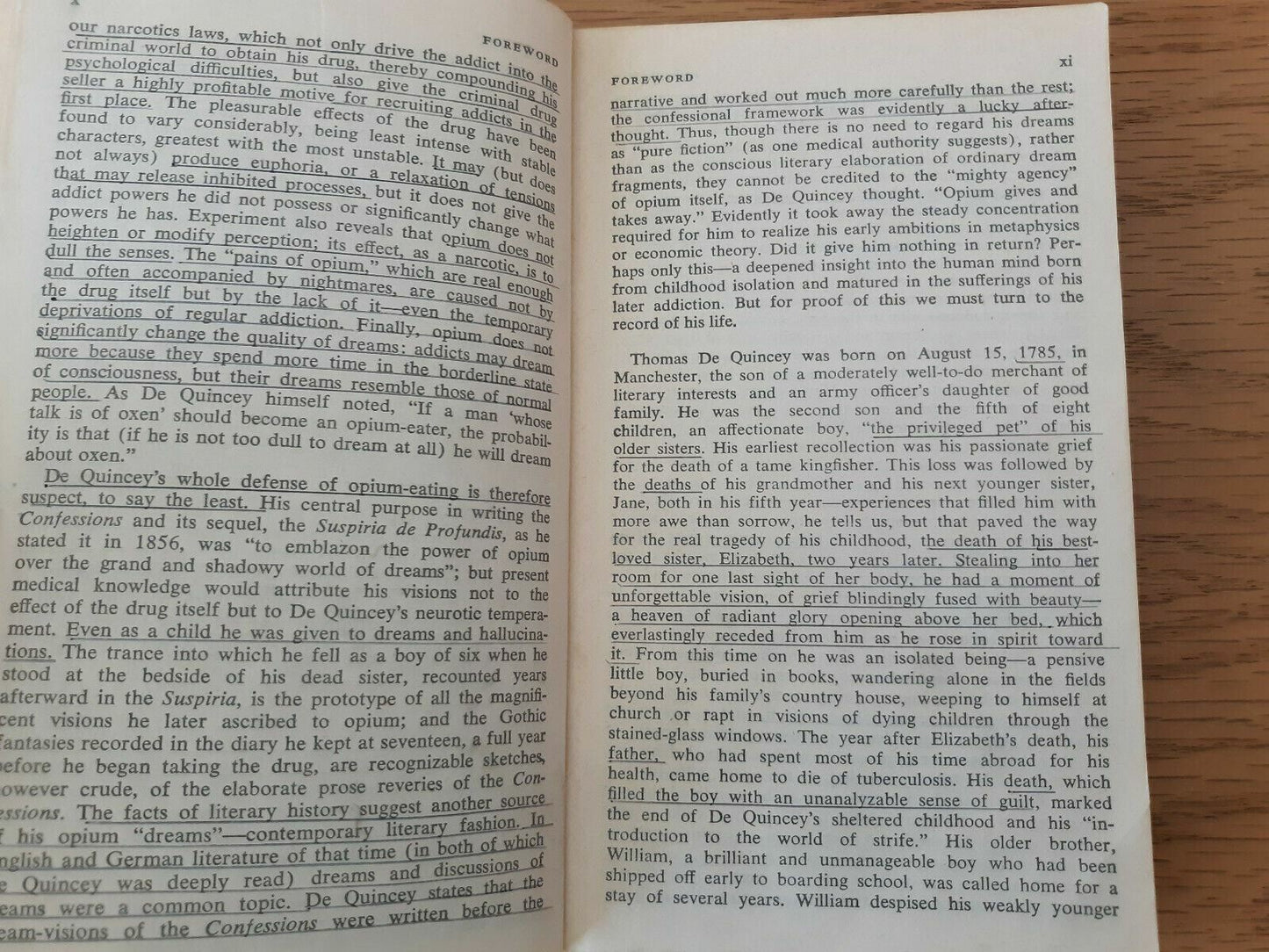 Thomas De Quincey Confessions of an English Opium Eater and Other Writings 1966