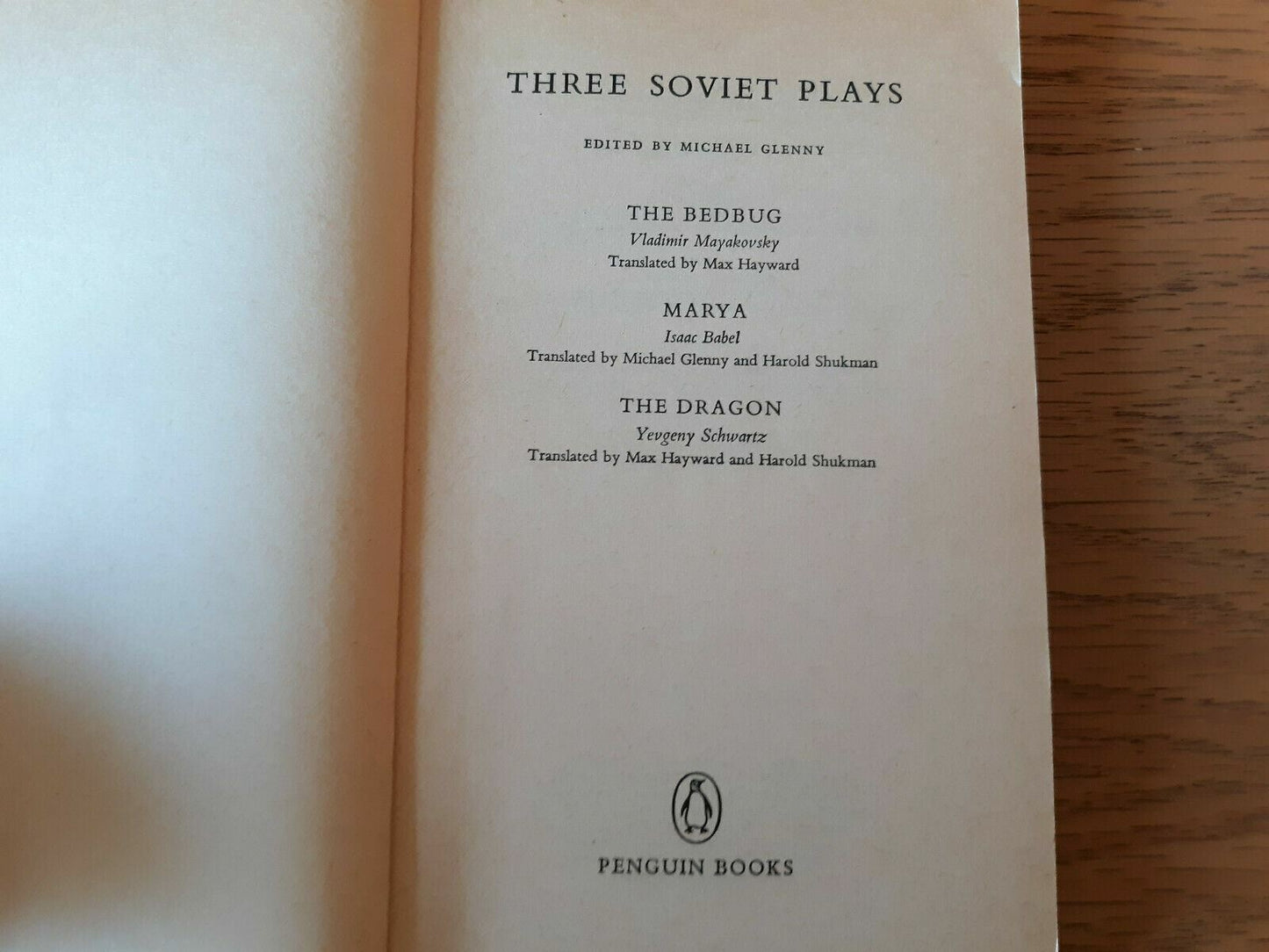 Three Soviet plays (Penguin plays) 1966 Michael Glenny (ed) PB