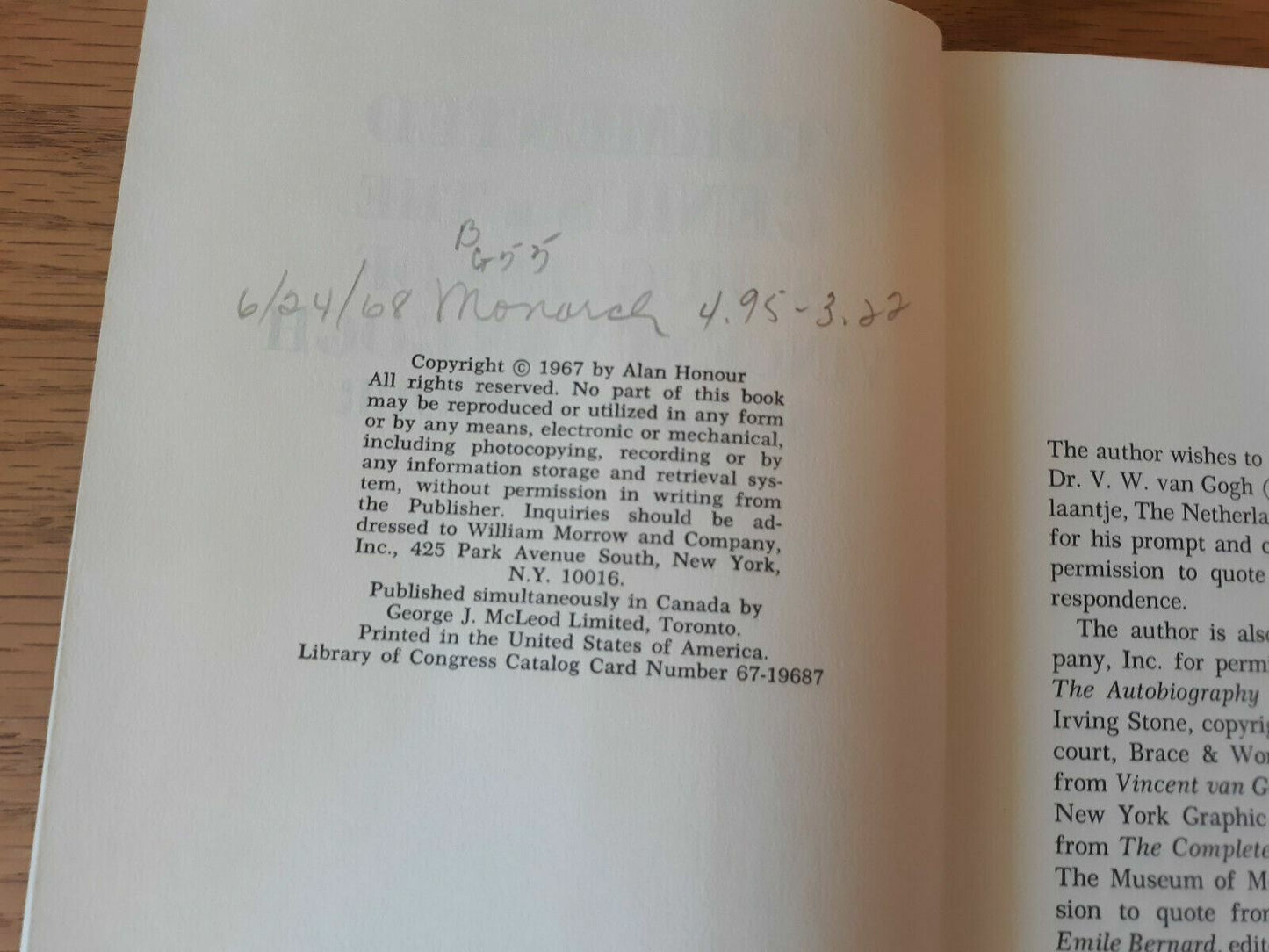 Tormented Genius The Struggles of Vincent Van Gogh by Alan Honour 1967