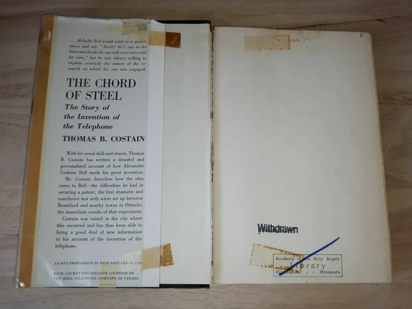 The Chord of Steel by Thomas B. Costain-1st Ed./DJ-1960-Alexander Graham Bell