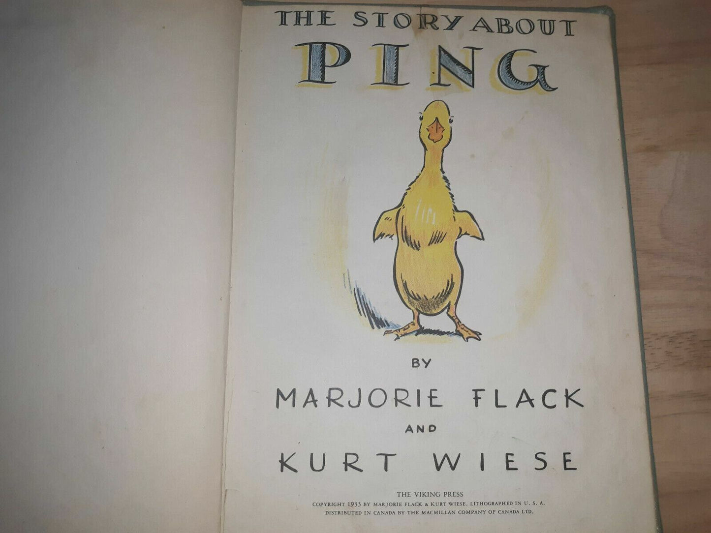 THE STORY ABOUT PING by Marjorie Flack and Kurt Wiese ~ c1933. HC