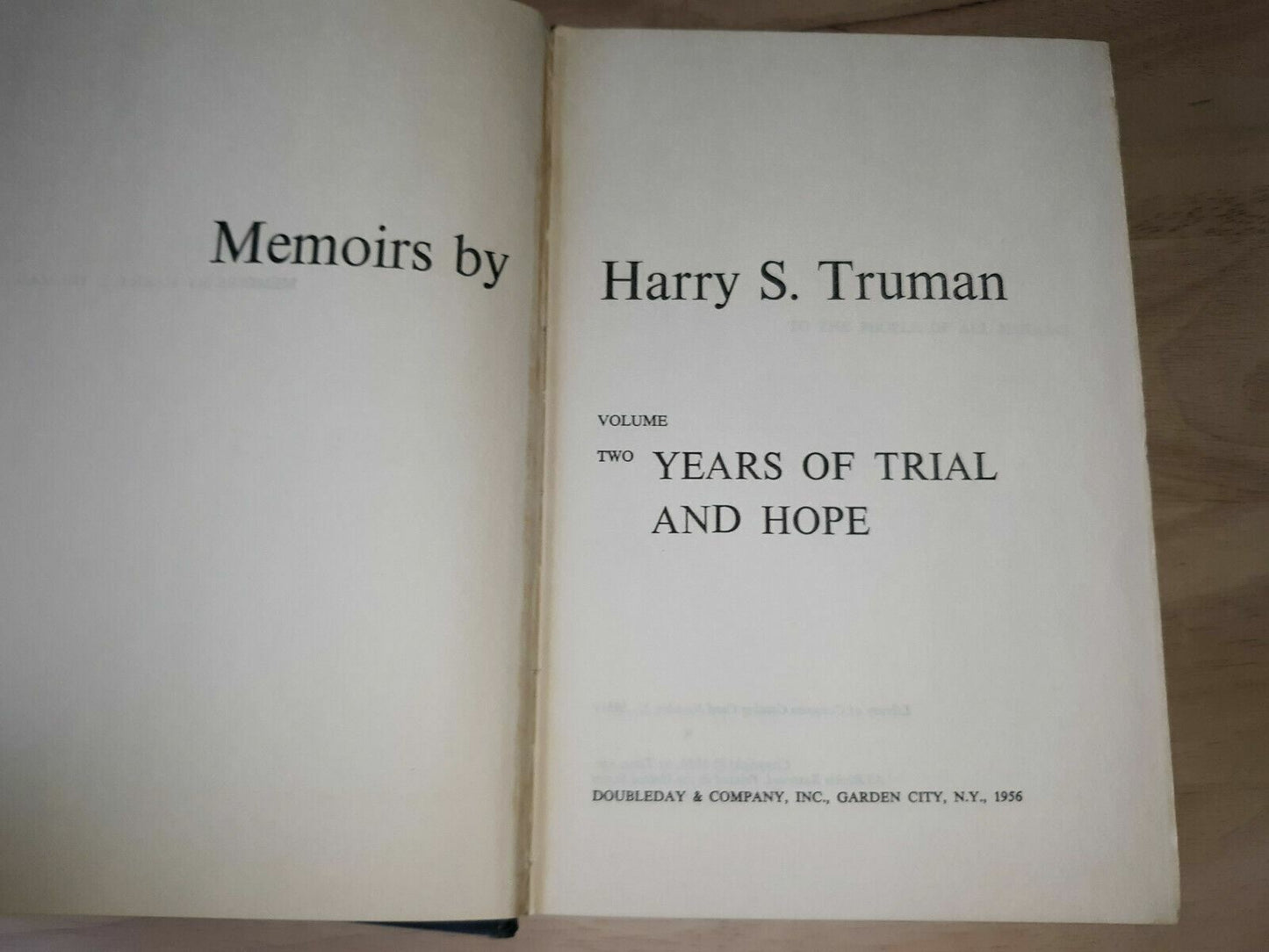 YEARS OF TRIAL AND HOPE Vol 2 Memoirs by Harry S Truman