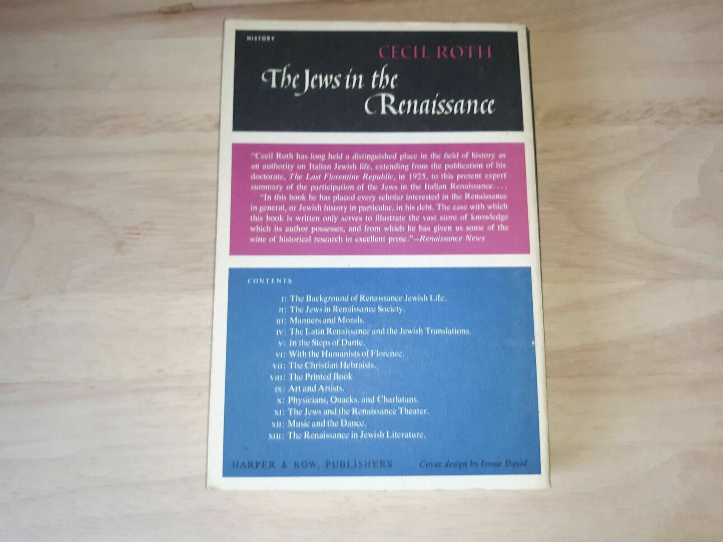 The Jews in the Renaissance (The Temple Library / TB 834 N) by Cecil Roth 1965