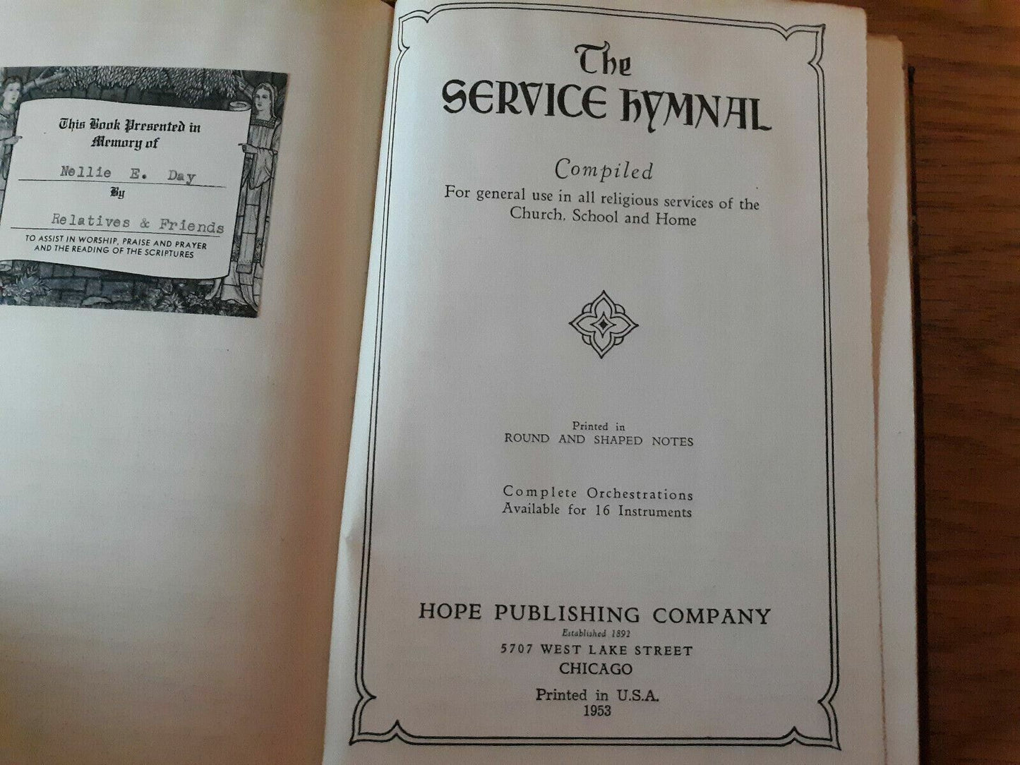 The Service Hymnal 1953 Hope Publishing Company