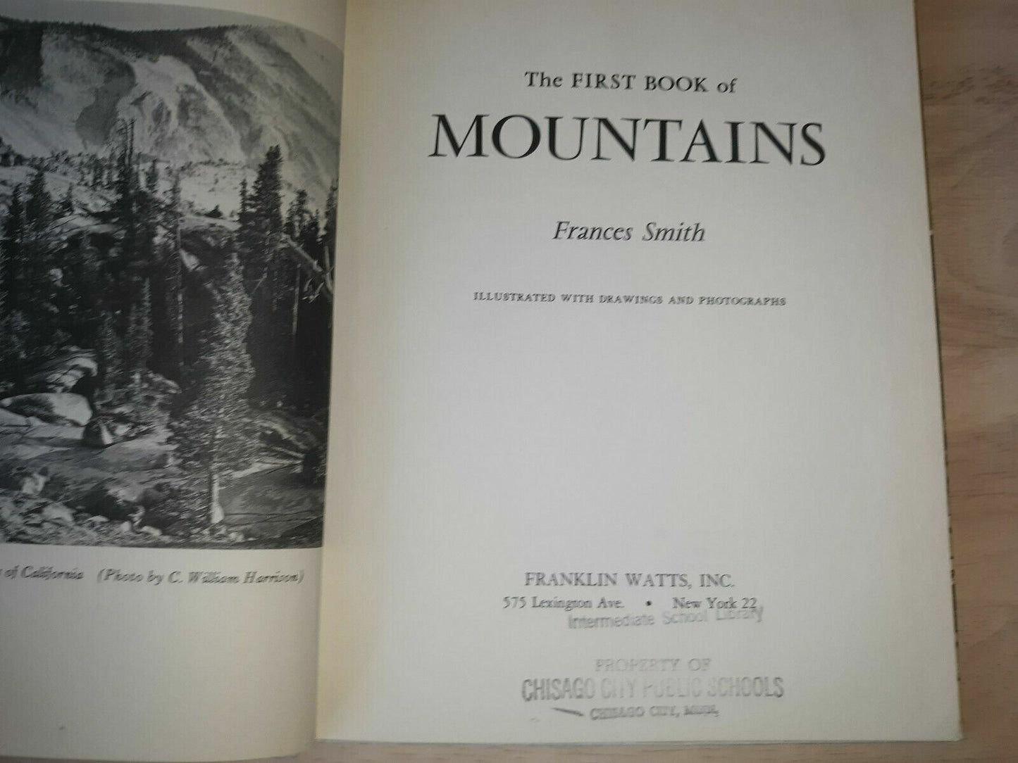 The First Book Of Mountains Frances Smith 1964 Illustrated