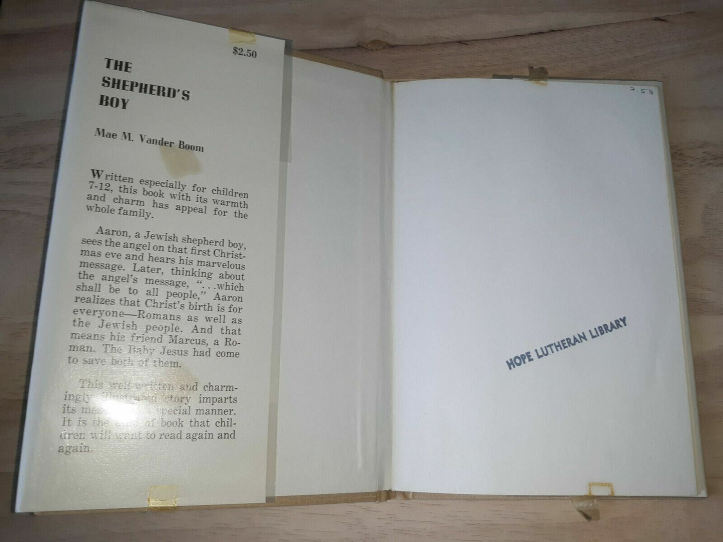 THE SHEPHERD'S BOY, Mae Vander Boom HC,1969